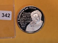 One Troy ounce .999 silver art round