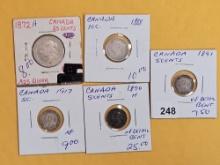 Five nice Canadian coins