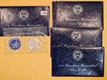 Four Brilliant Uncirculated 1971-S Silver Blue Ikes