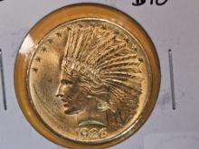 GOLD! Brilliant AU-BU 1926 Indian Head Gold Ten Dollars