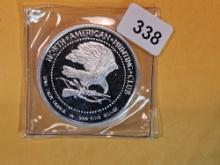 One Troy ounce .999 fine proof silver art round