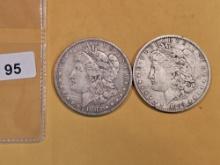 1882-O and 1889-O Morgan Dollars