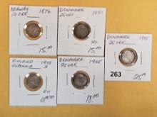 Five fabulous silver Scandinavian coins