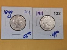 Two little better silver Barber Quarters