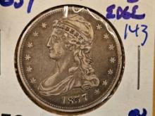 1837 Reeded Edge Capped Bust Half Dollar