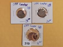 ERRORS! Three Uncirculated Lincoln Cents