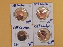 ERRORS! Four Uncirculated Lincoln Cents