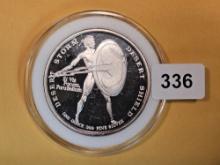 One Troy ounce .999 fine silver Proof Art round