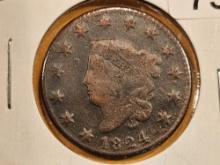 1824 Coronet Head large Cent