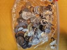 Almost one pound of nice World coins