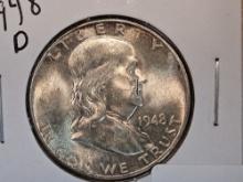 Choice Brilliant Uncirculated 1948-D Franklin Half Dollar FBL