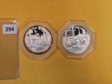 Two Indian Tribal Series .999 fine Proof Deep Cameo Silver coin-medal