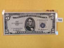 About Uncircualted 1953-A Five Dollar Silver Certificate