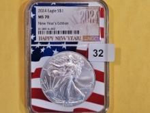 PERFECT! NGC 2024 American Silver Eagle in Mint State 70