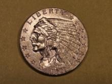 GOLD! Brilliant About Uncirculated - Details 1911 Gold Indian $2.5 Dollars