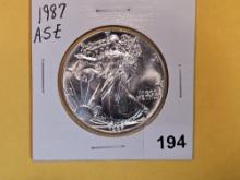 GEM Brilliant Uncirculated 1987 American Silver Eagle