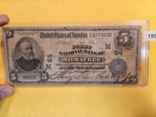 * Tough 1902-1908 Large Size Five Dollar National Currency