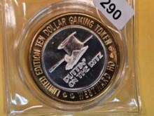 GEM Ten Dollar .999 Fine Silver Casino Gaming Token