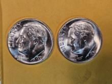 1951-D and 1951-S silver Roosevelt Dimes