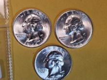 1946 P-D-S silver Washington Quarter Trio