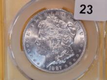 CAC 1887 Morgan Dollar in Mint State 63