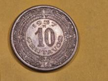 * KEY DATE 1937 Mexico 10 centavos in Brilliant Uncirculated