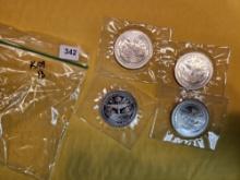 Four GEM Brilliant Uncirculated Marshall Islands Five Dollar coins