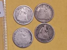 Four Seated Liberty Half-Dimes