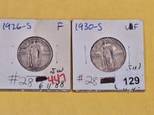 1926-S and 1930-S Standing Liberty Quarters