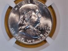 NGC 1963 Franklin Half Dollar in Mint State 64
