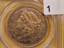 GOLD! PCGS 1888-S Liberty Head Gold Twenty Dollars in Very Fine - 35