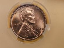 GEM! CAC 1940 Wheat cent in Mint State 65 RED
