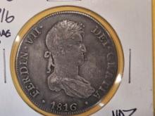 1816 Lima JP Peru silver 8 reales in Very Fine plus