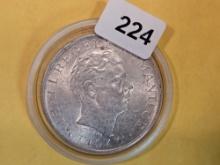 KEY 1946 Romania silver 100,000 Lei in Brilliant Uncirculated