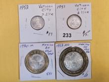 Vatican City and Mexico coins