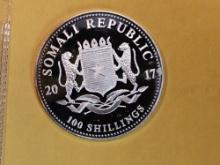 2017 GEM Proof Deep Cameo Somali silver 100 Shillings
