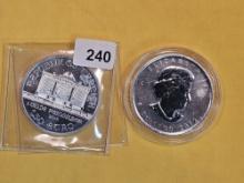 GEM Canada and GEM Austria Silver coins