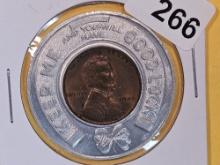 Uncirculated Red-Brown 1946 Encased Wheat Cent