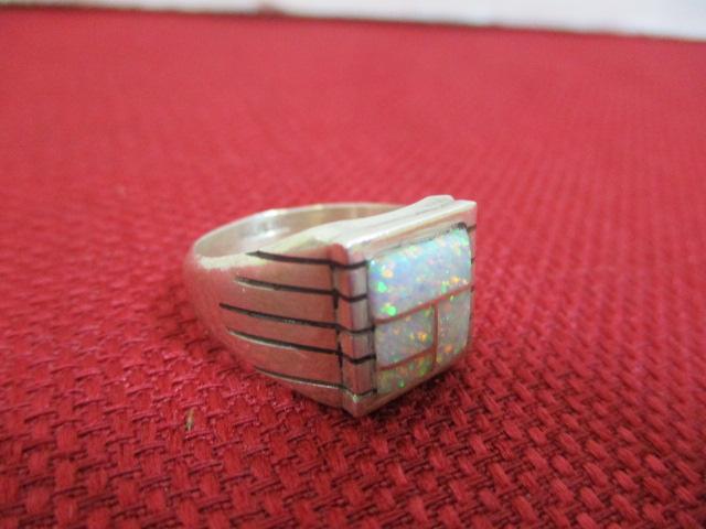 Sterling Silver Ring w/ Opals