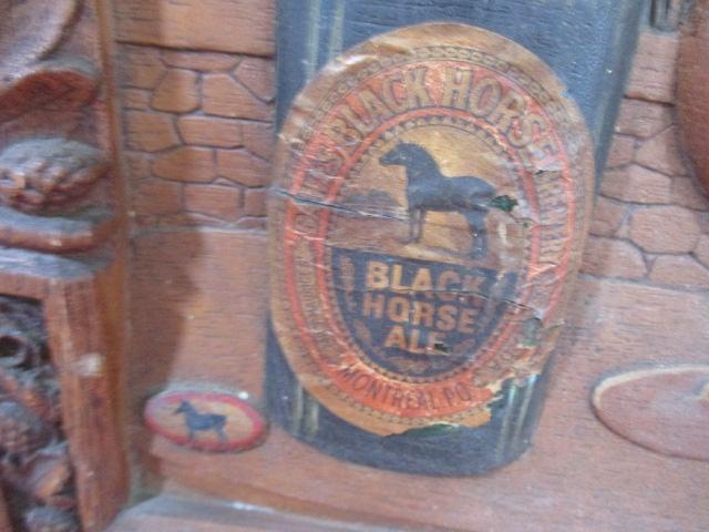 Biere Black Horse Ale High Relief Advertising Sign