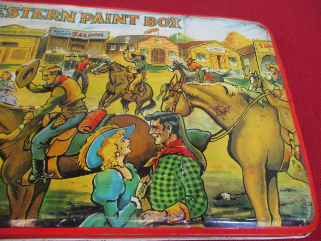 Tin Lithograph Western Paint Box