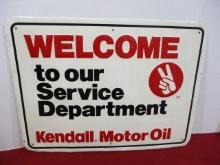 Kendall Motor Oil Embossed Self Framed Advertising Sign