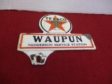 *LOCAL ITEM-1936 Nedderson Texaco Service Station Waupun, WI License Plate Topper