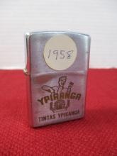 1958 Zippo Ypiranga with Native American Graphic Advertising Lighter