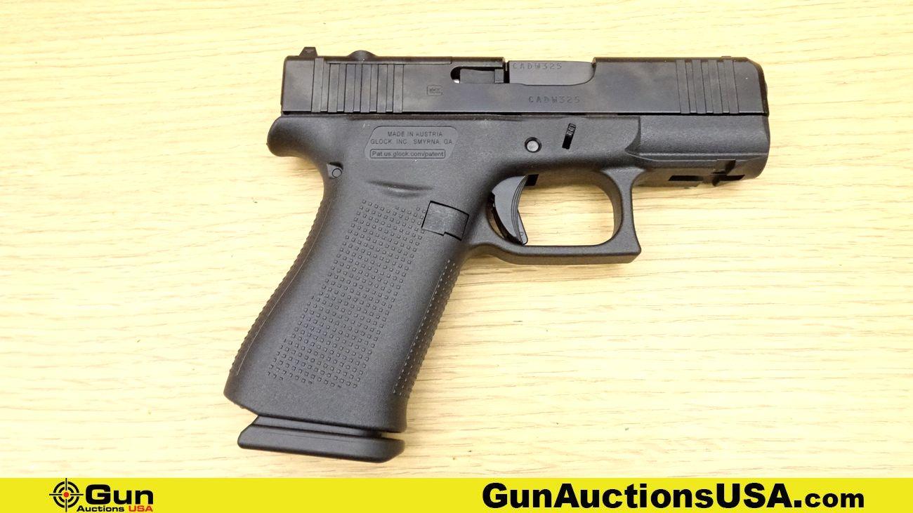 Glock 43X 9X19 Pistol. Like New. 3.25" Barrel. Semi Auto Features a White Dot Front Sight, White Out