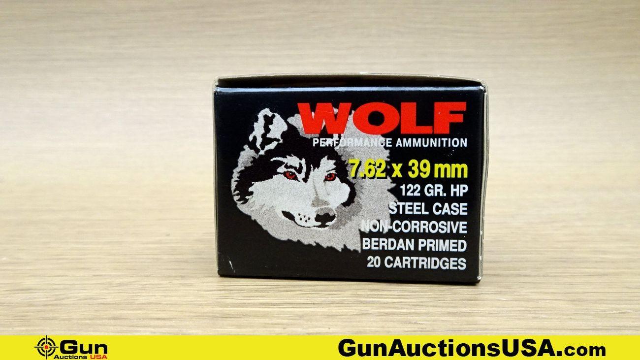 Wolf 7.62x39 Ammo. 200 Total Rds.; 7.62x39 122 Grain Hollow Point. No-Longer Importable.. (70761)