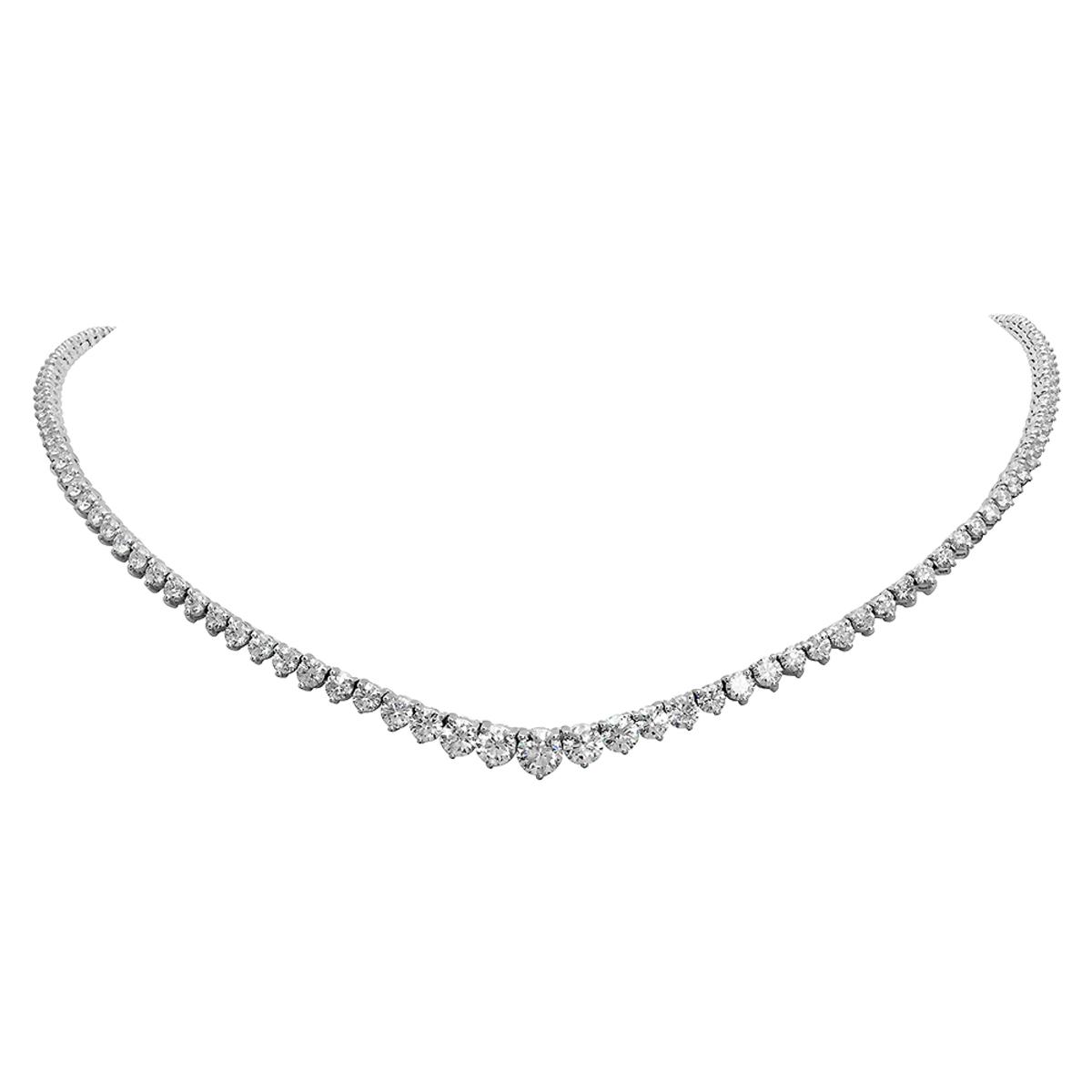 14k White Gold 10.30ct Diamond Necklace