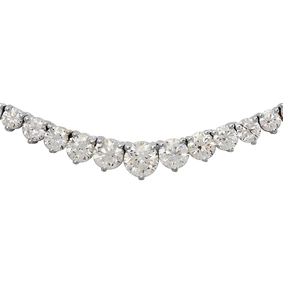 14k White Gold 10.30ct Diamond Necklace