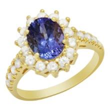 14k Yellow Gold 2.03ct Tanzanite 0.81ct Diamond Ring