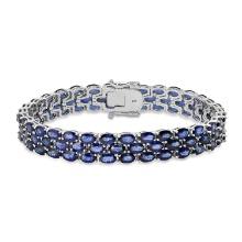14K White Gold Setting with 27.92ct Sapphire Bracelet